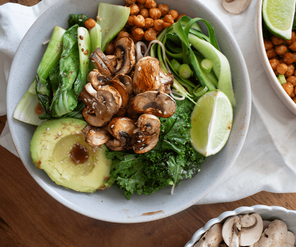 Asian Inspired Bbq Mushroom Nourish Bowl Australian Mushrooms