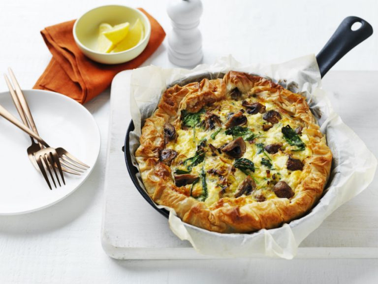 Mushroom & Leek Filo Pie Australian Mushrooms