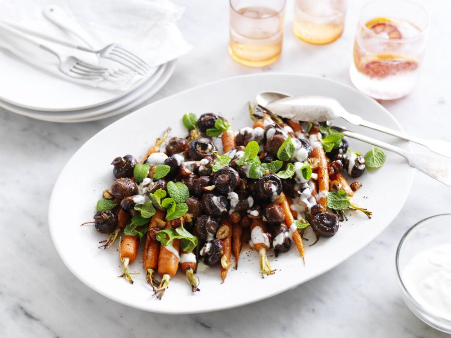 Roasted Mushroom & Carrot Salad with Maple Dressing