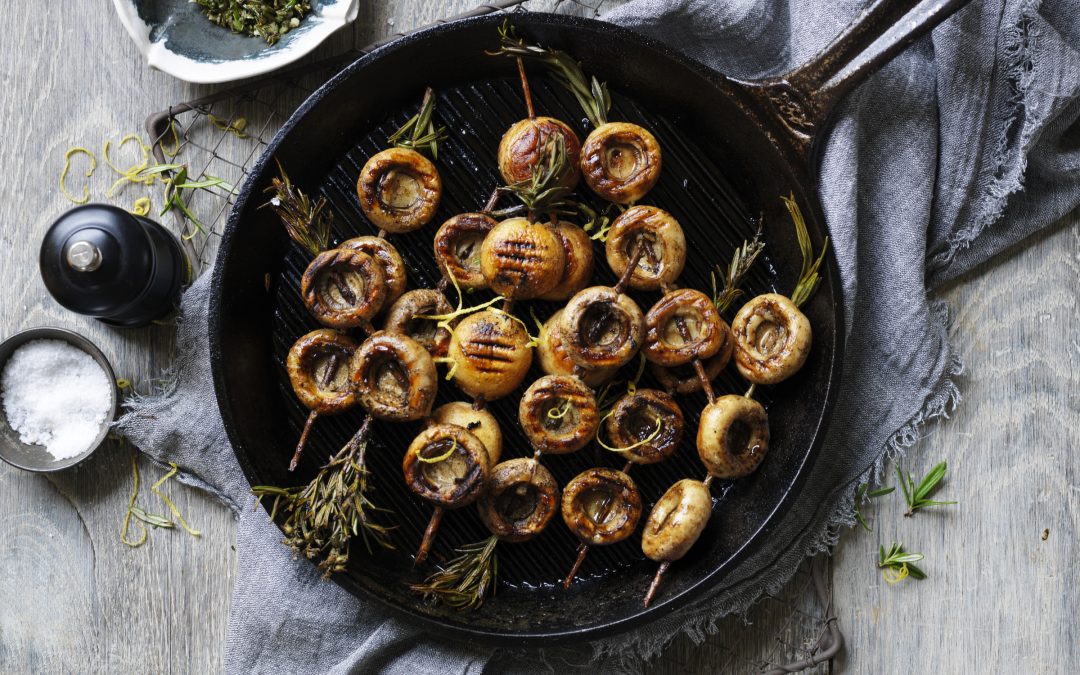 BBQ Mushroom Skewers with Rosemary Gremolata