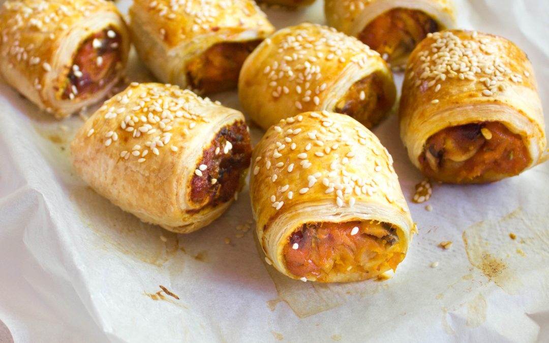 Mushroom and Pumpkin Sausage Rolls