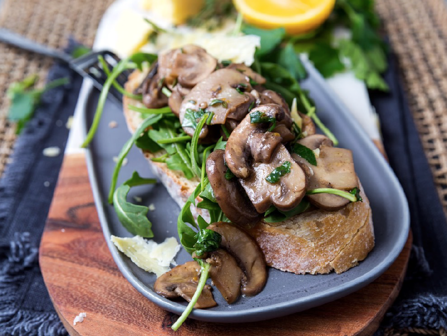 Lemon & Herb Mushroom Bruschetta