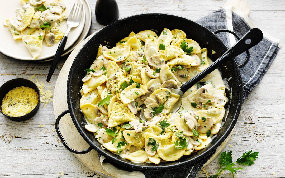 Creamy Mushroom & Three-Cheese Ravioli