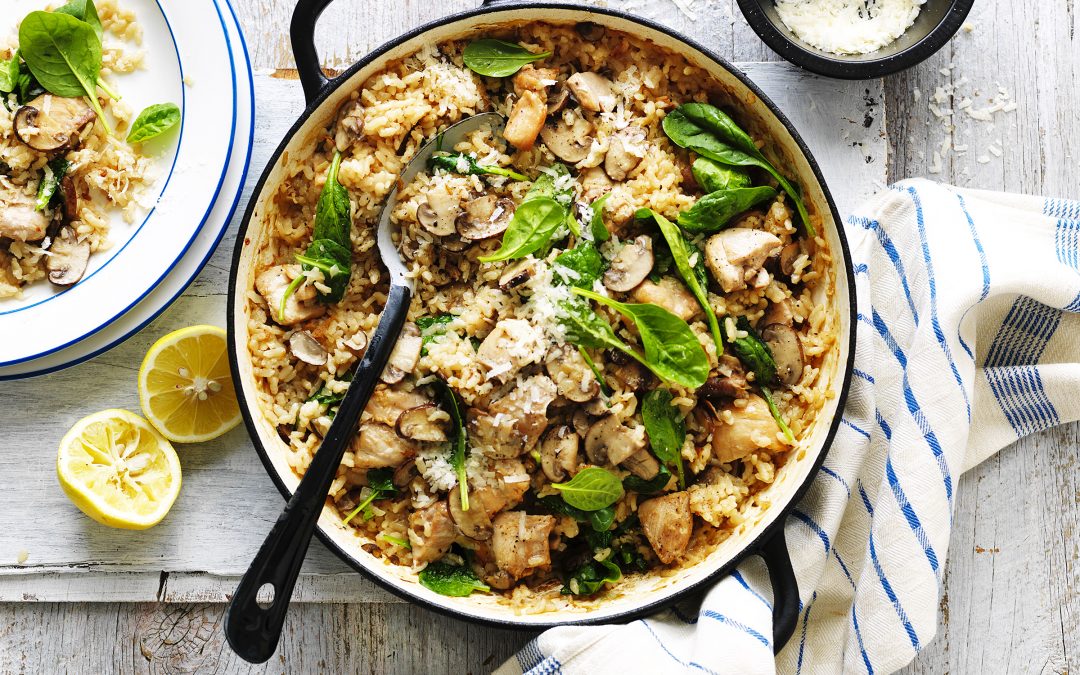 Oven-Baked Chicken & Mushroom Risotto