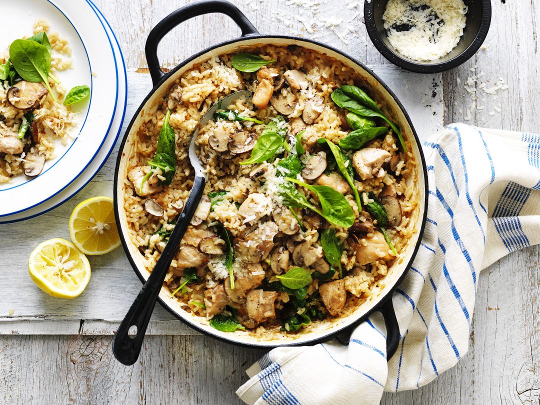 Oven-Baked Chicken & Mushroom Risotto | Australian Mushrooms