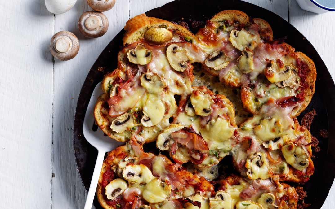 Ham, Cheese & Mushroom Pull Apart Pizza