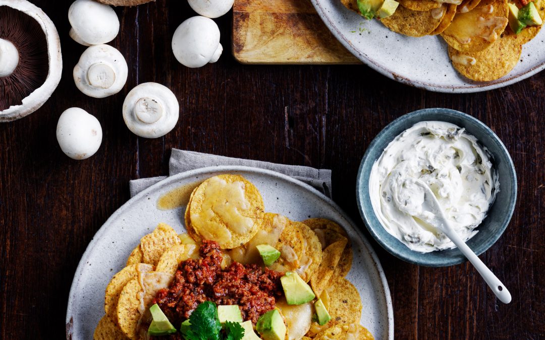 Mushroom Bolognese Nachos