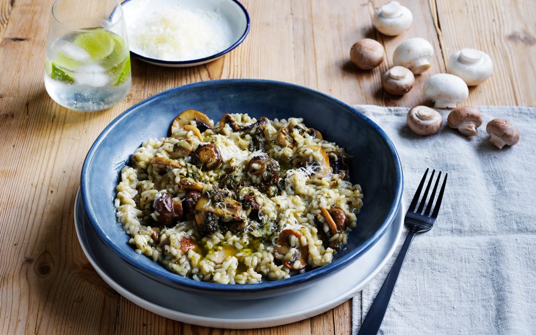 Pesto Mushroom Risotto