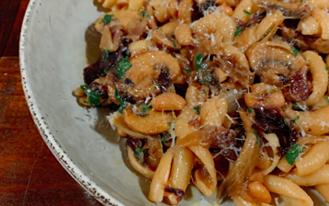 Cavatelli with Braised Mushrooms, Beans and Radicchio