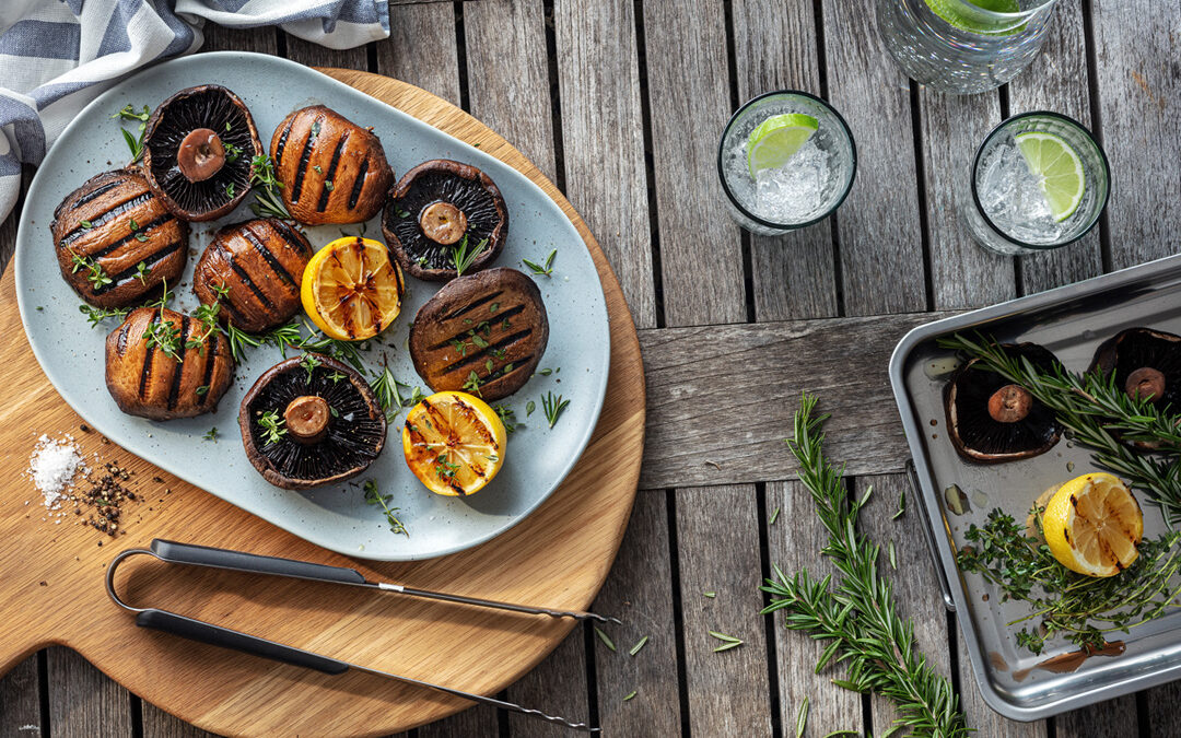 Grilled portobello mushrooms