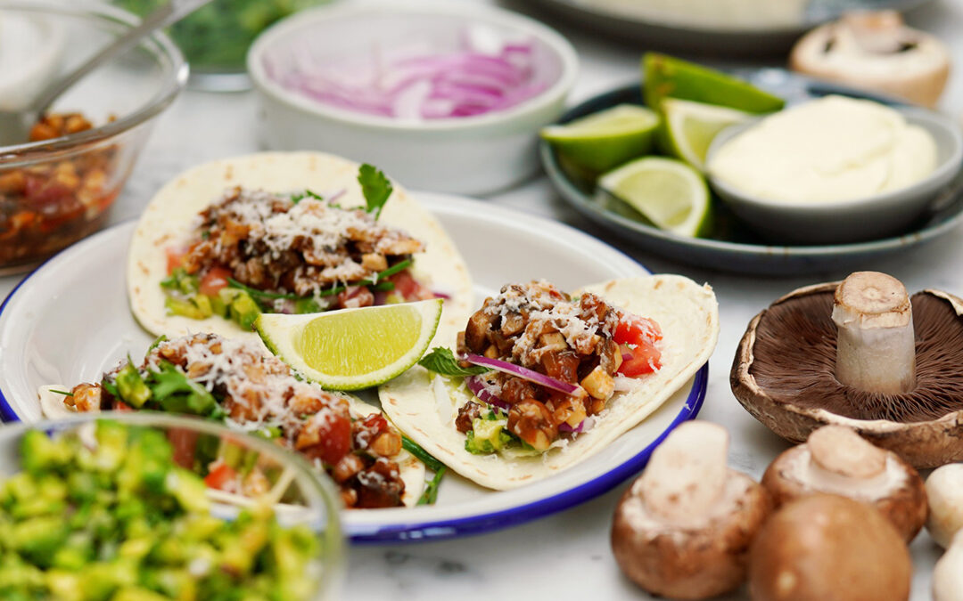 Aussie Mushrooms (meat-free) Mushroom-packed Tacos