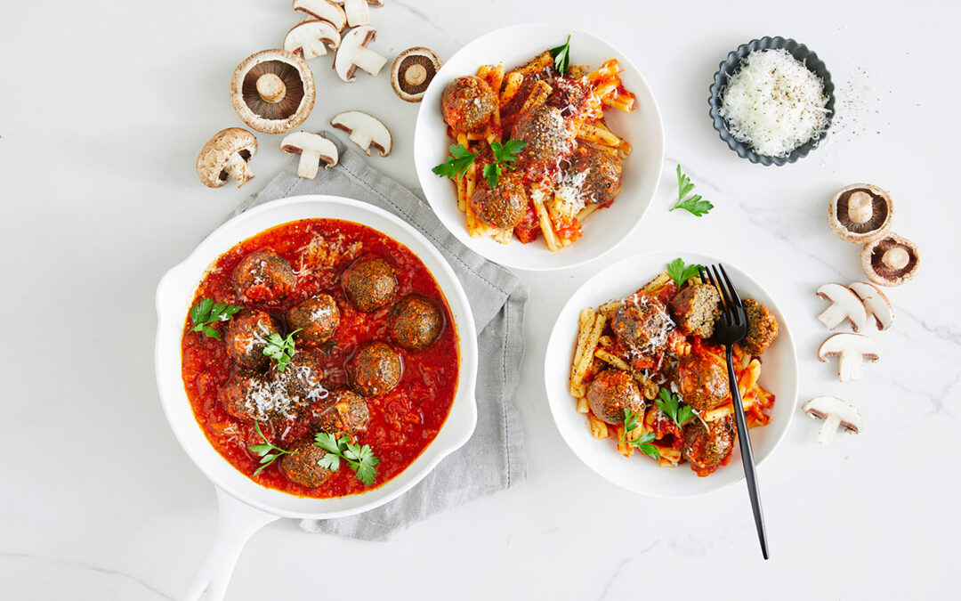 Vegetarian mushroom ‘meatballs’