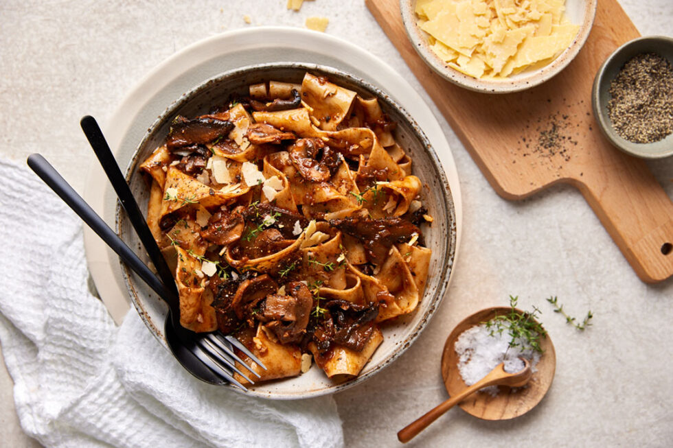 Pappardelle with Mushroom Ragu Australian Mushrooms