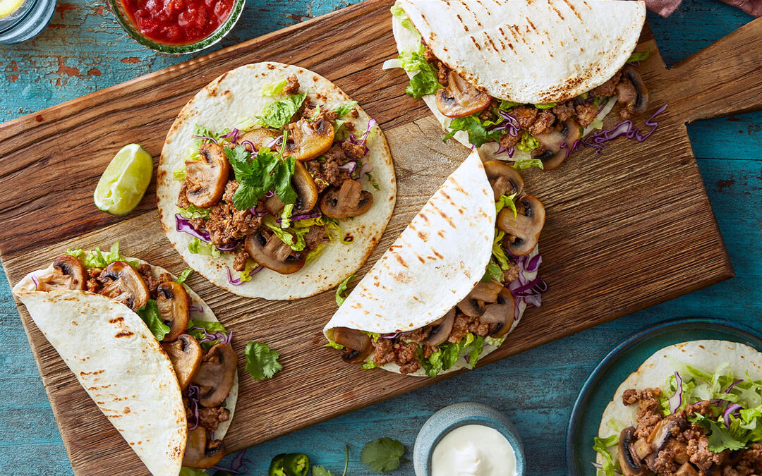 Mushroom & beef tacos