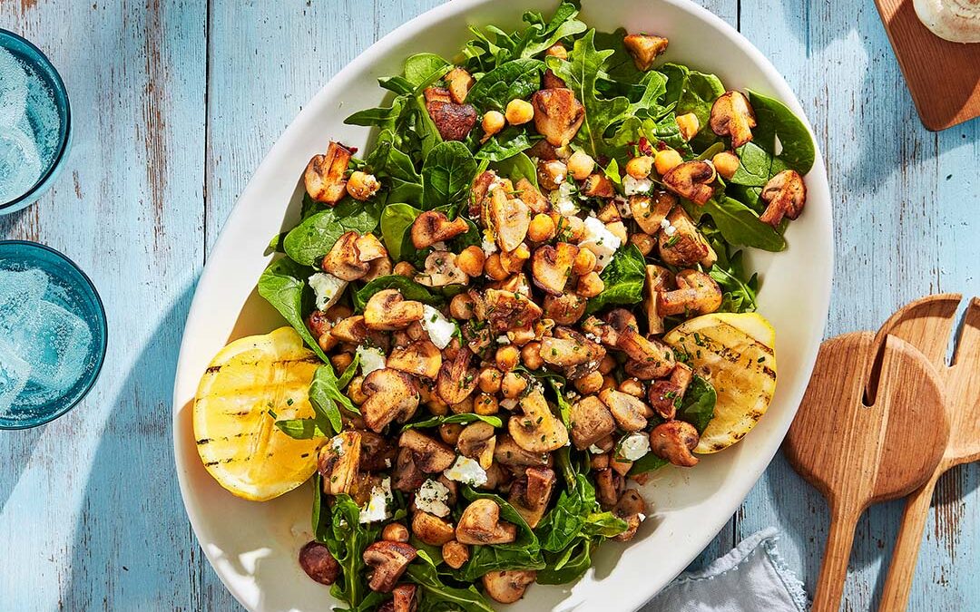 Mushroom & chickpea salad