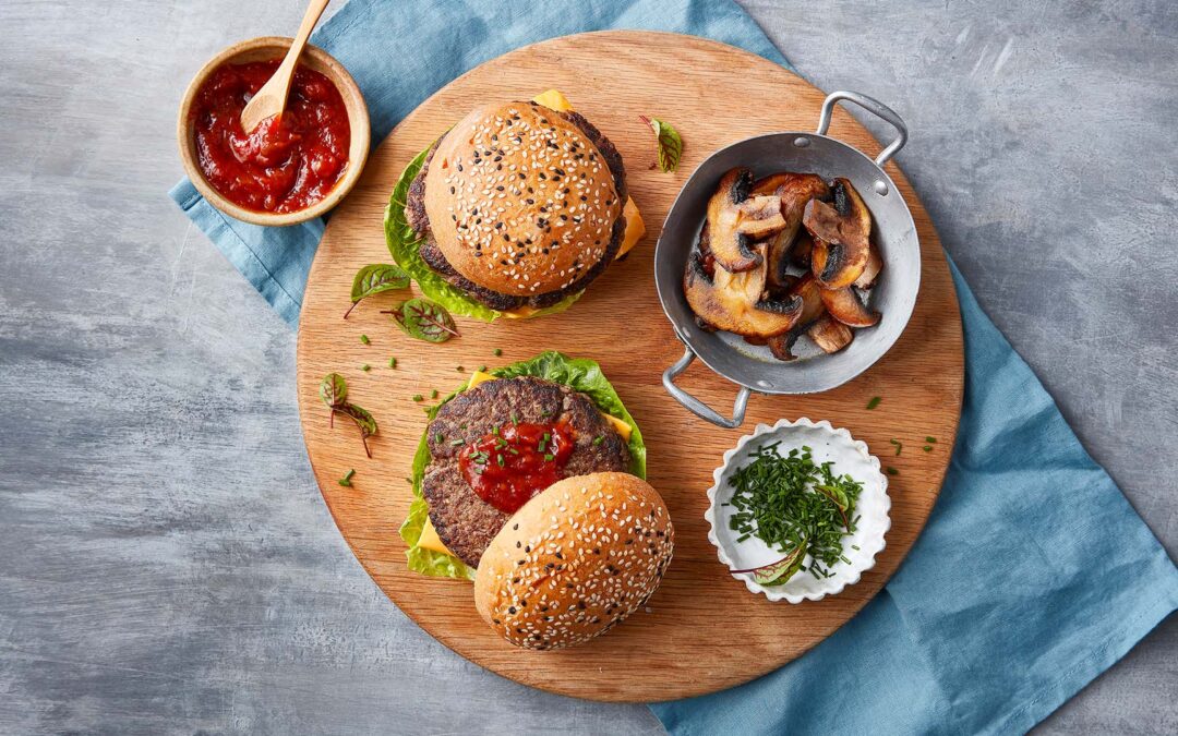 Mushroom beef burgers