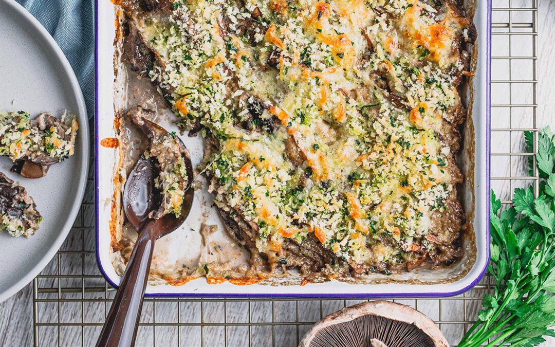 Scalloped mushroom bake