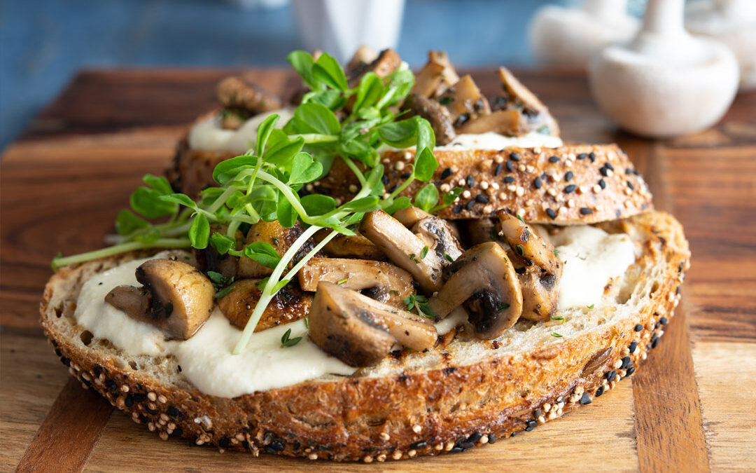 Thyme Mushrooms on Wholemeal Toast with Cashew Nut Butter