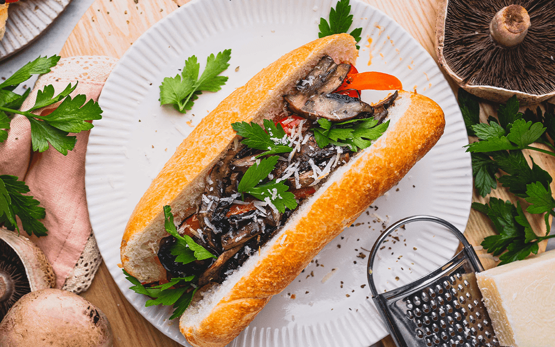 Mushroom and Italian Sausage Baguettes