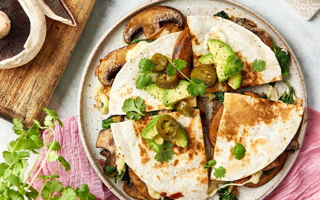 Cheesy Mushroom Quesadillas