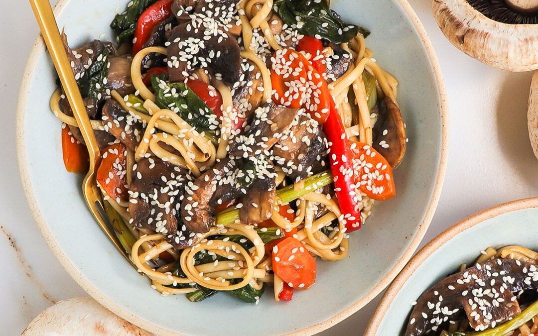 Teriyaki Mushroom Veggie Noodles