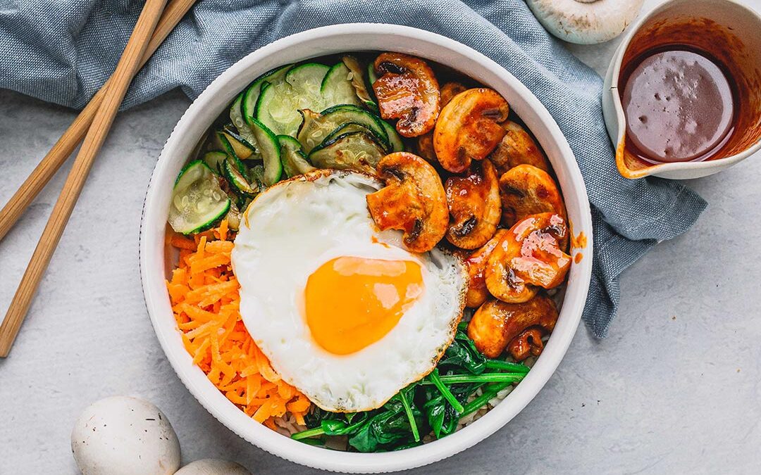 Mushroom Rice Bibimbap Bowls