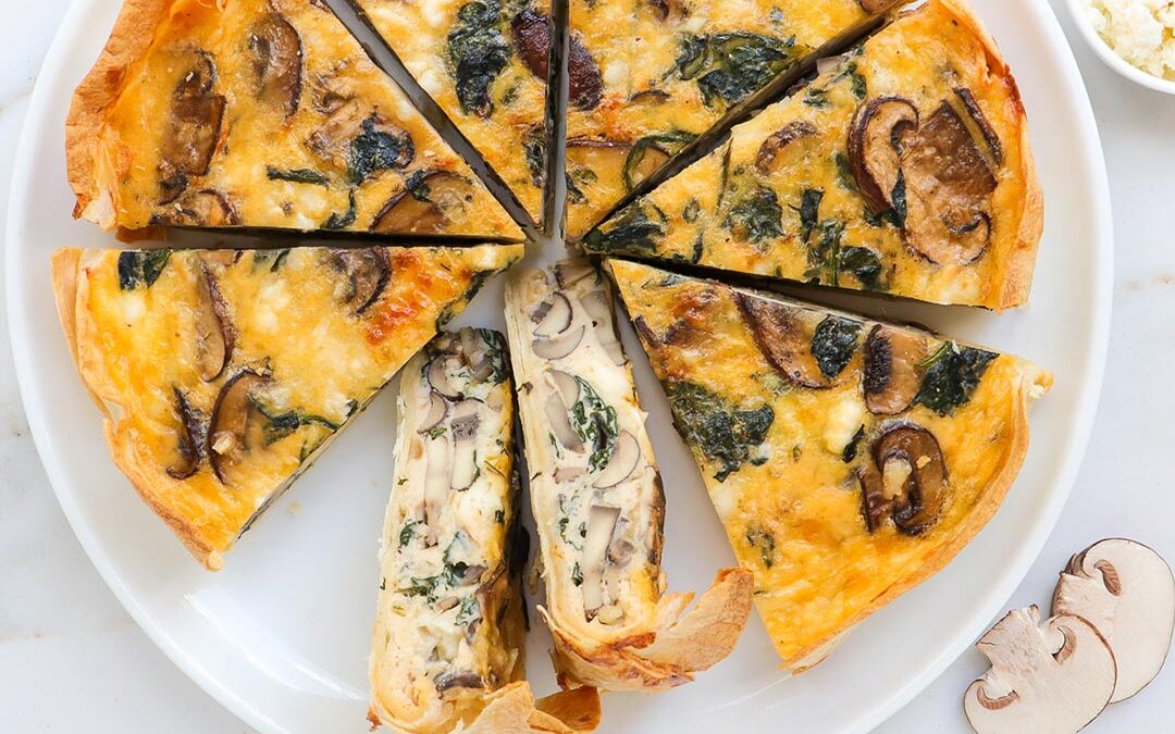 Mushroom tortilla quiche