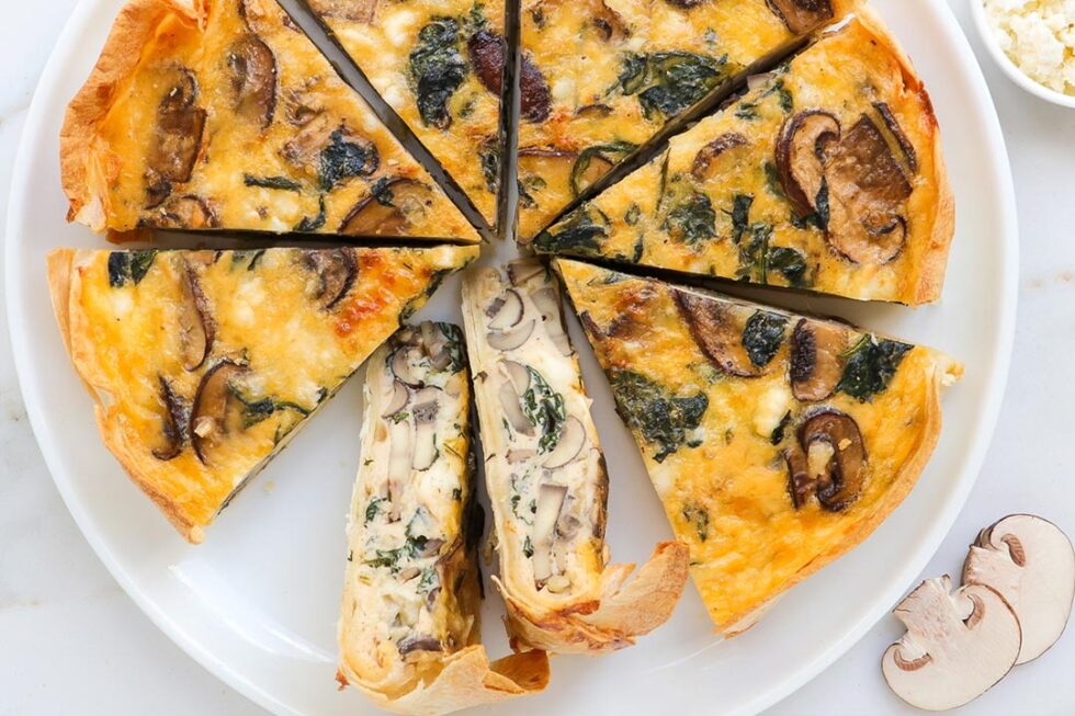 Mushroom tortilla quiche Australian Mushrooms