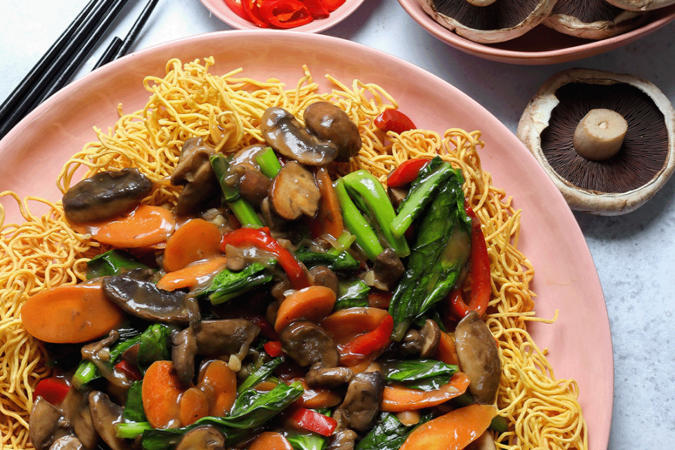 Mushroom Crispy Noodles Australian Mushrooms