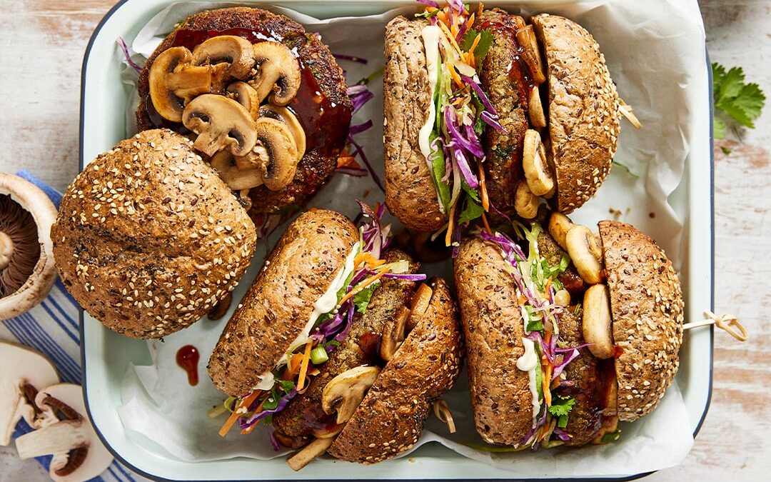 Korean-style mushroom burger