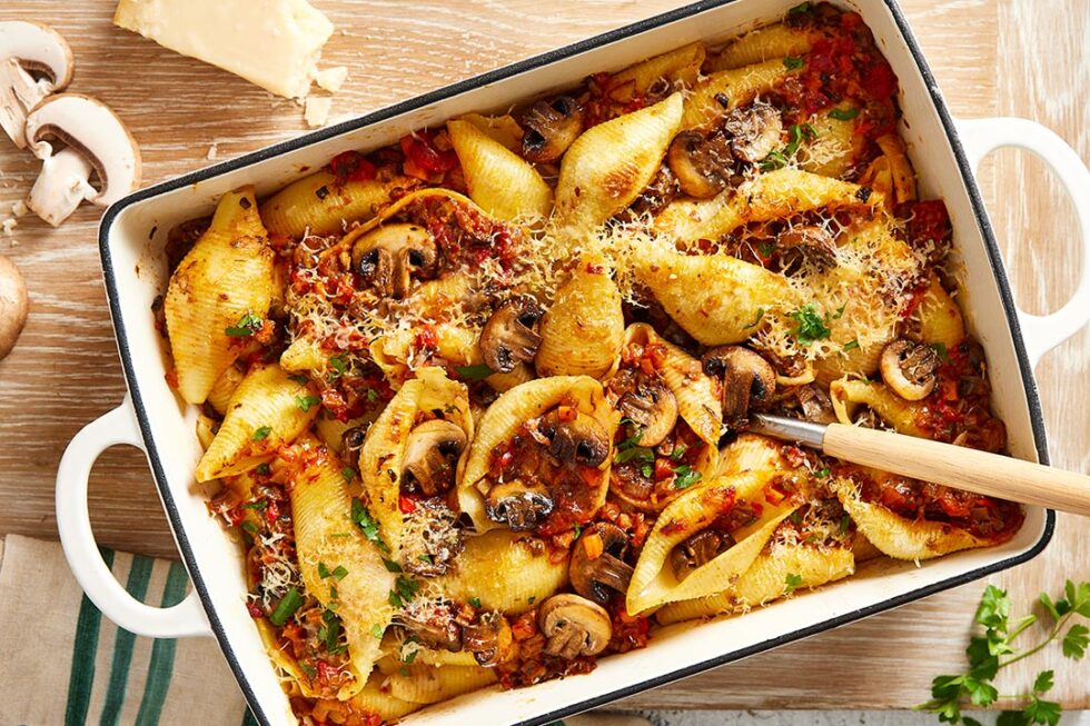 Mushroom ragu pasta bake Australian Mushrooms