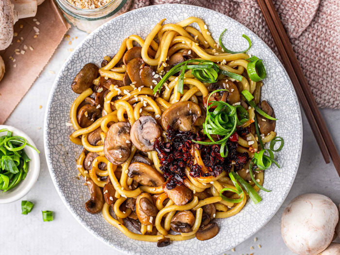 Hokkien Noodle Stir Fry with Mushrooms and Chilli Oil