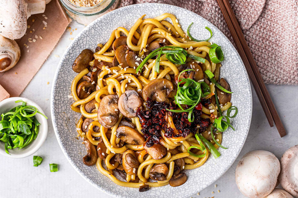 Hokkien Noodle Stir Fry With Mushrooms And Chilli Oil Australian Mushrooms