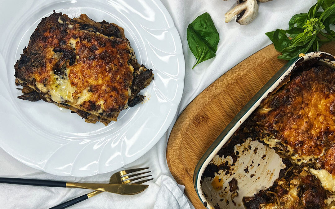 Three Cheese Mushroom Lasagne