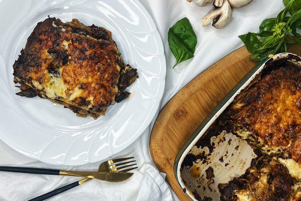 Three Cheese Mushroom Lasagne Australian Mushrooms