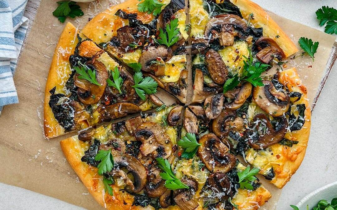 Mushroom, Brie, Garlic & Thyme Pizza