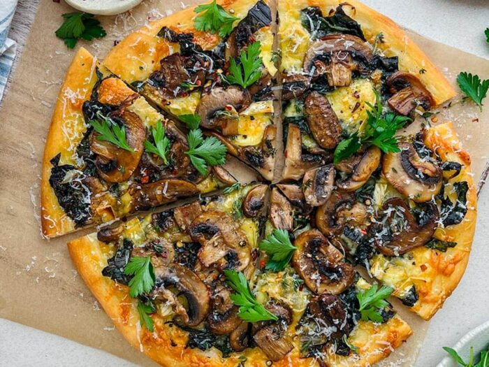 Mushroom, Brie, Garlic & Thyme Pizza