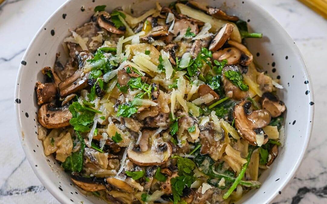 Creamy ricotta mushroom pasta