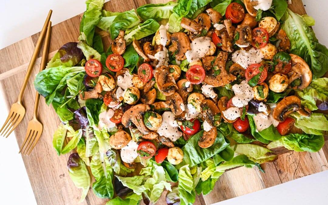 Mediterranean mushroom salad