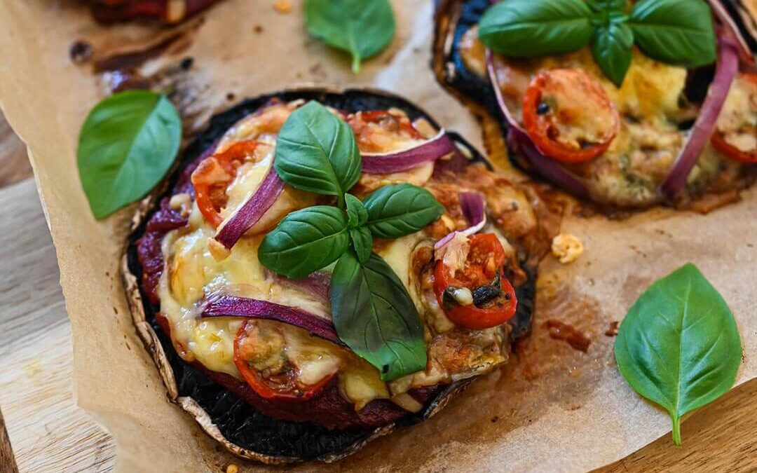 Low carb mushroom pizza