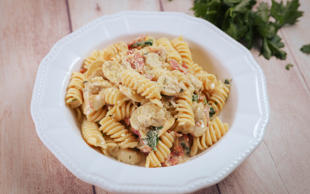 Mushroom & Bacon Fusilli Boscaiola | Justine Schofield